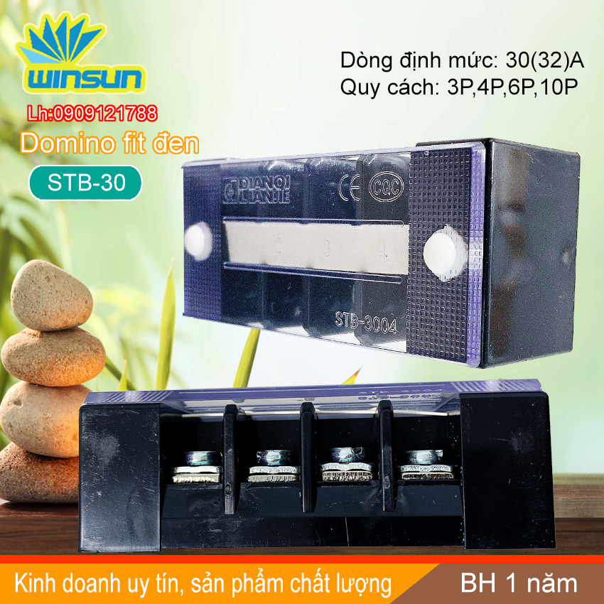 Domino khối fit đen 30A STB-30 Winsun