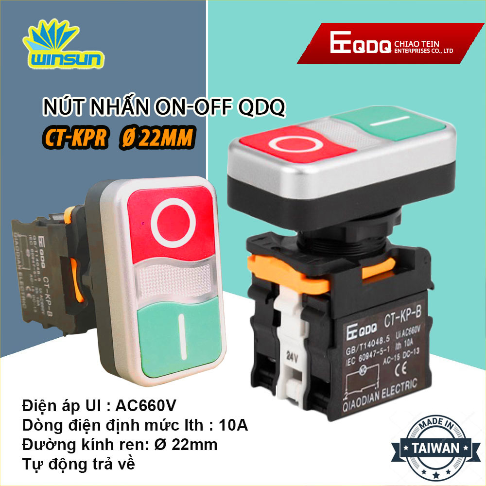 Nút nhấn ON-OFF QDQ CT-KPR Ø22mm