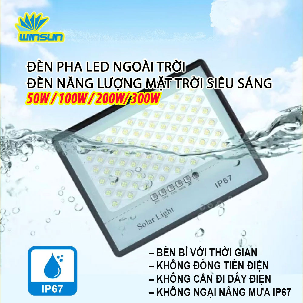 Đèn pha led ngoài trời, Đèn năng lượng mặt trời 100W