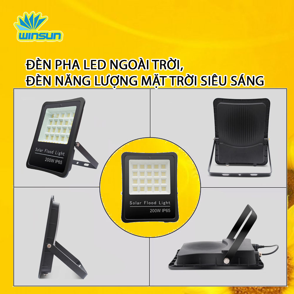 Đèn pha led ngoài trời, Đèn năng lượng mặt trời siêu sáng 100W