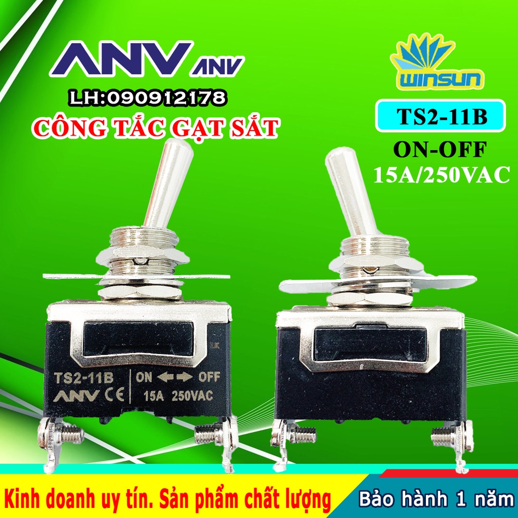 ANV Công tắc gạt sắt ANV ON-OFF 2 chân TS2-11B Winsun