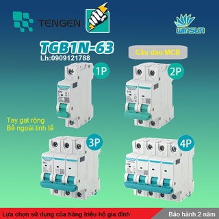 Cầu dao Aptomat an toàn MCB Tengen TGB1N-63 1 Pha 6A - 63A Winsun