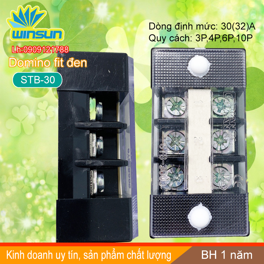 Domino khối fit đen 30A STB-30 Winsun