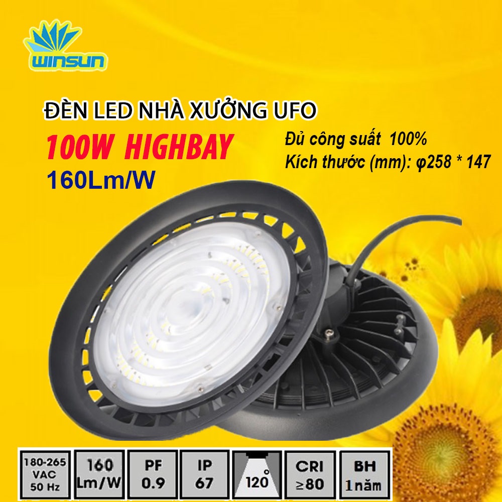 Đèn Led nhà xưởng UFO Highbay HTC 100W