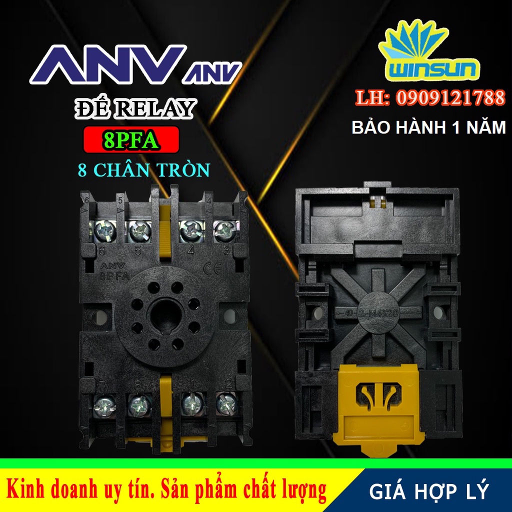 ANV Đế timer relay ANV 8PFA 8 chân tròn Winsun