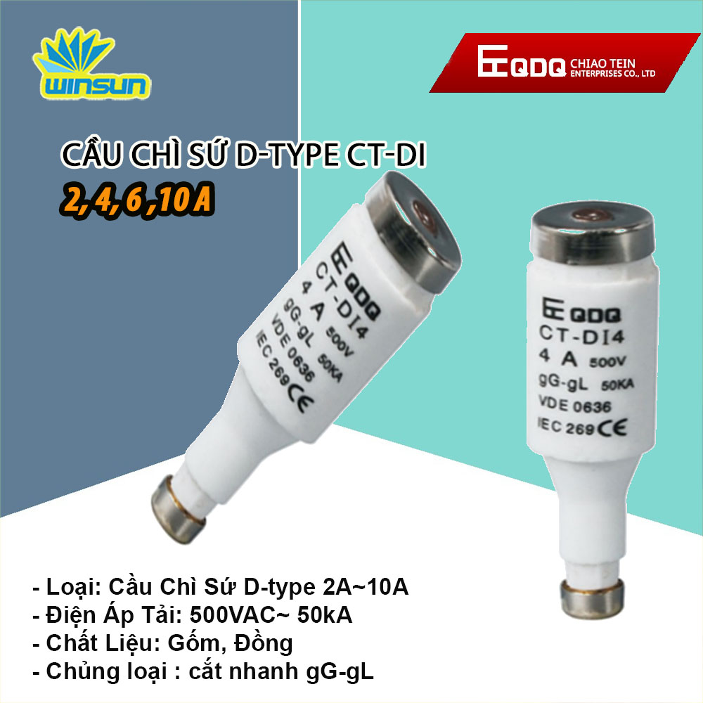 Cầu Chì Sứ D-type CT-DI QDQ 2A~10A