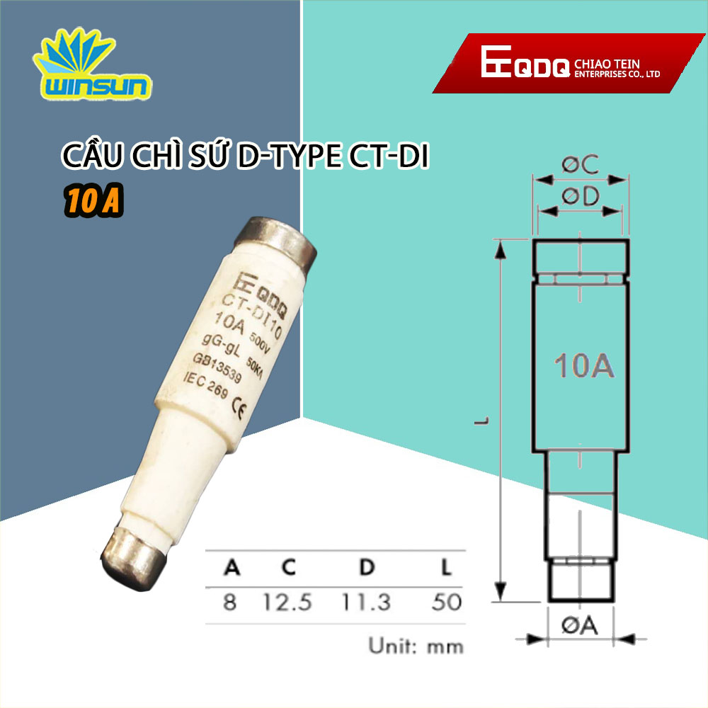 Cầu Chì Sứ D-type CT-DI QDQ 2A~10A