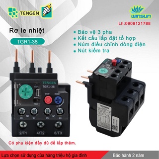 Rơ le nhiệt Tengen TGR1-38 (9~38A) Winsun