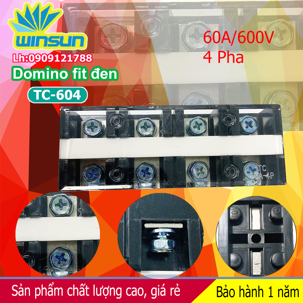 Domino khối fit đen 60A TC-60 Winsun