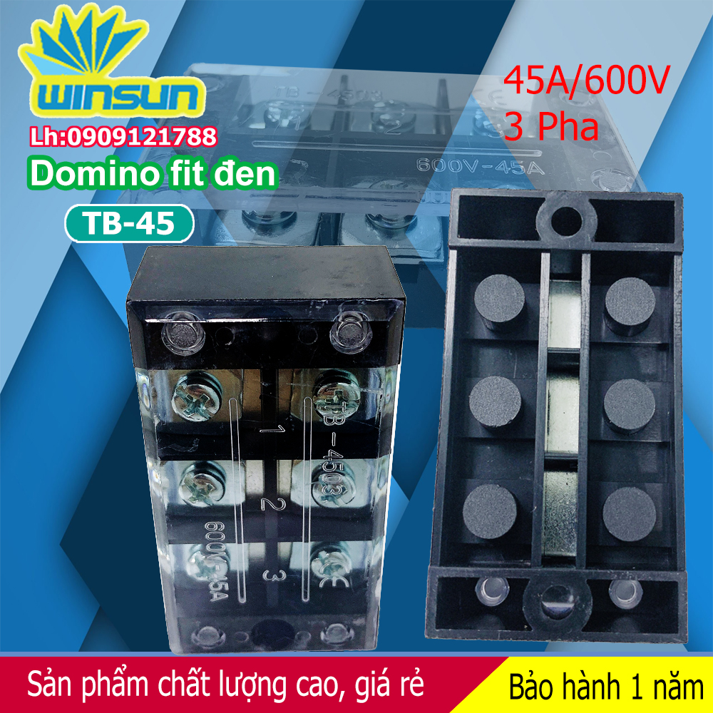 Domino khối fit đen 45A TB-45 Winsun