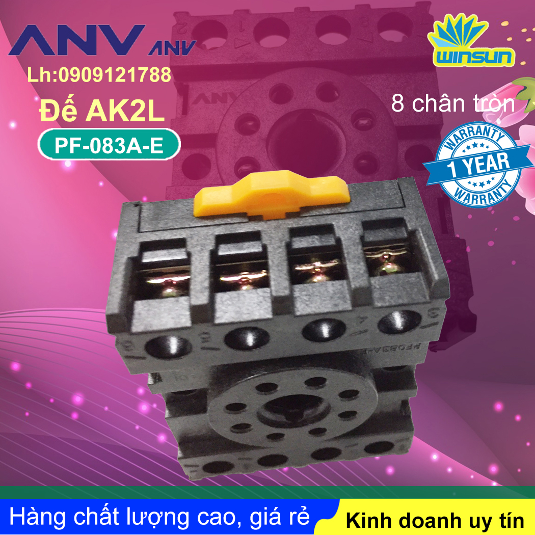 ANV Đế timer relay ANV PF 083A-E 8 chân tròn Winsun