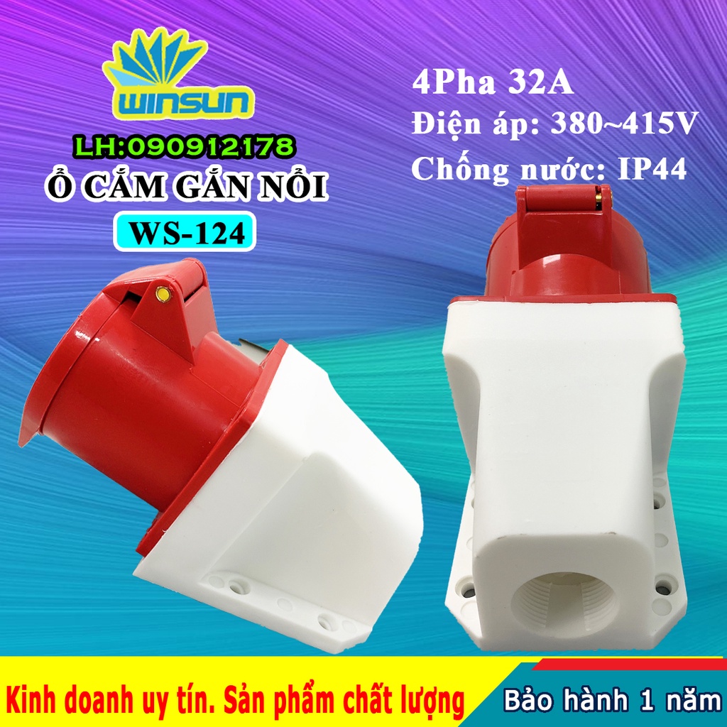 Ổ cắm gắn nổi 4 pha 16A, 32A Winsun