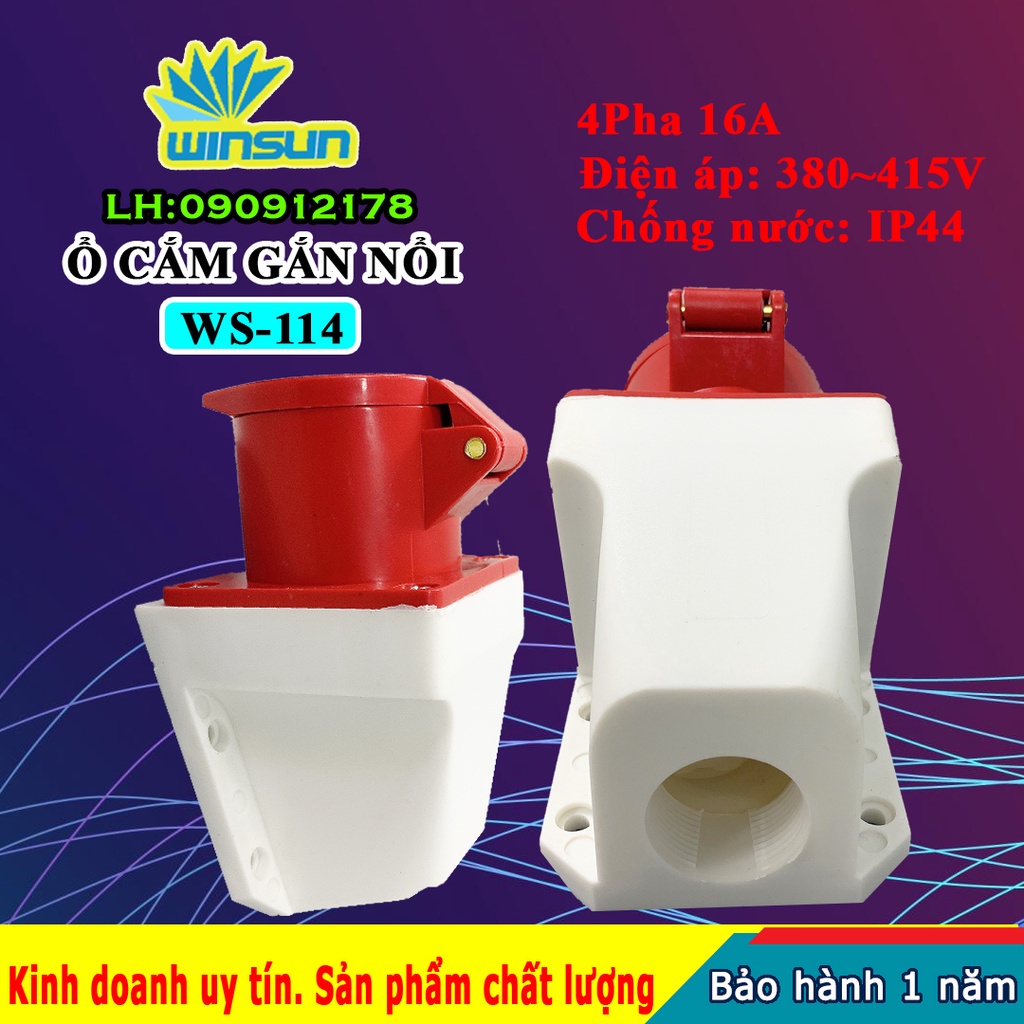 Ổ cắm gắn nổi 4 pha 16A, 32A Winsun