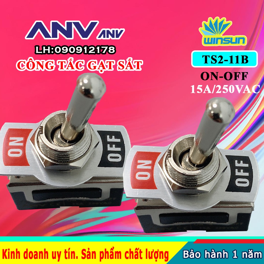 ANV Công tắc gạt sắt ANV ON-OFF 2 chân TS2-11B Winsun