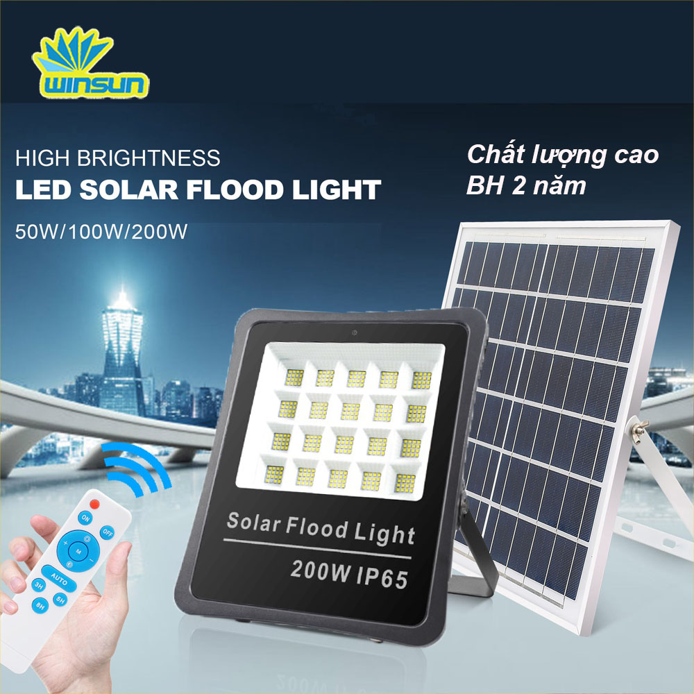 Đèn pha led ngoài trời, Đèn năng lượng mặt trời siêu sáng 100W