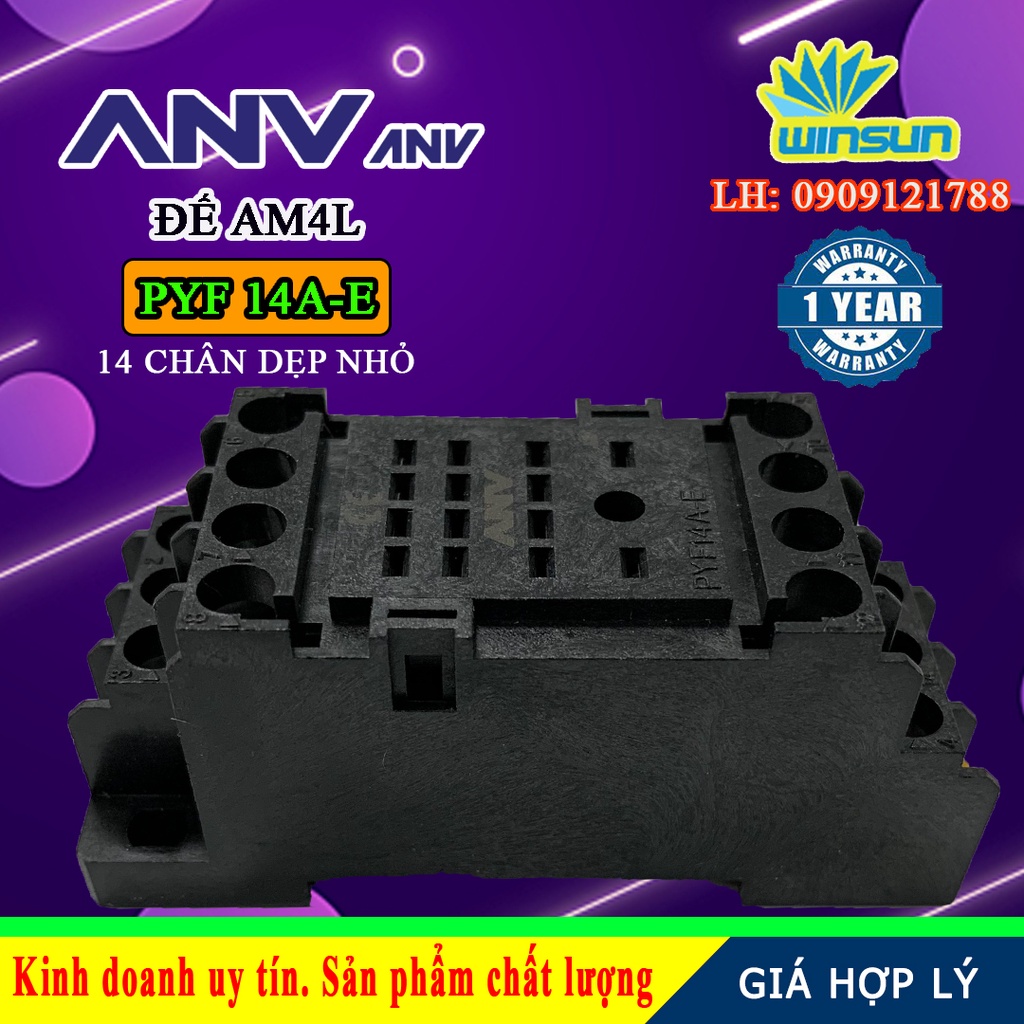 ANV Đế timer relay ANV PYF 14A-E 14 chân dẹp nhỏ Winsun