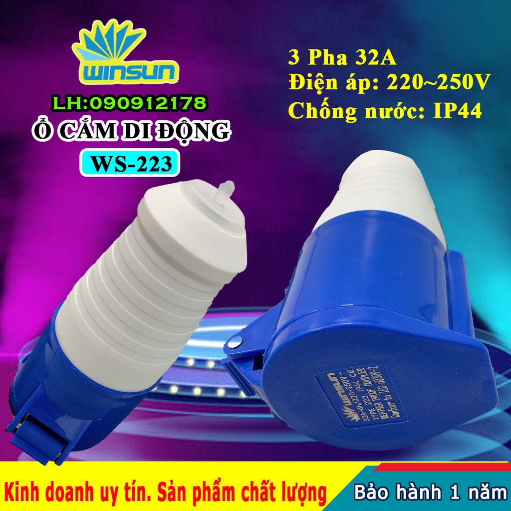 Ổ cắm di động công nghiệp 3 pha 16A, 32A Winsun