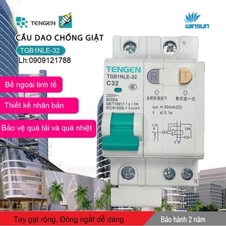 Cầu giao chống giật RCBO Tengen 1pha+N TGB1NLE-32 6-32A  Winsun