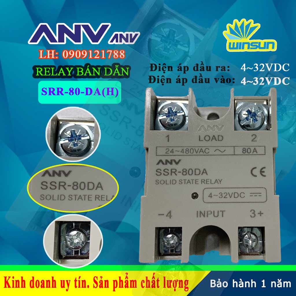 ANV Rơ le bán dẫn ANV SSR-80DA(H), 80-AA Winsun