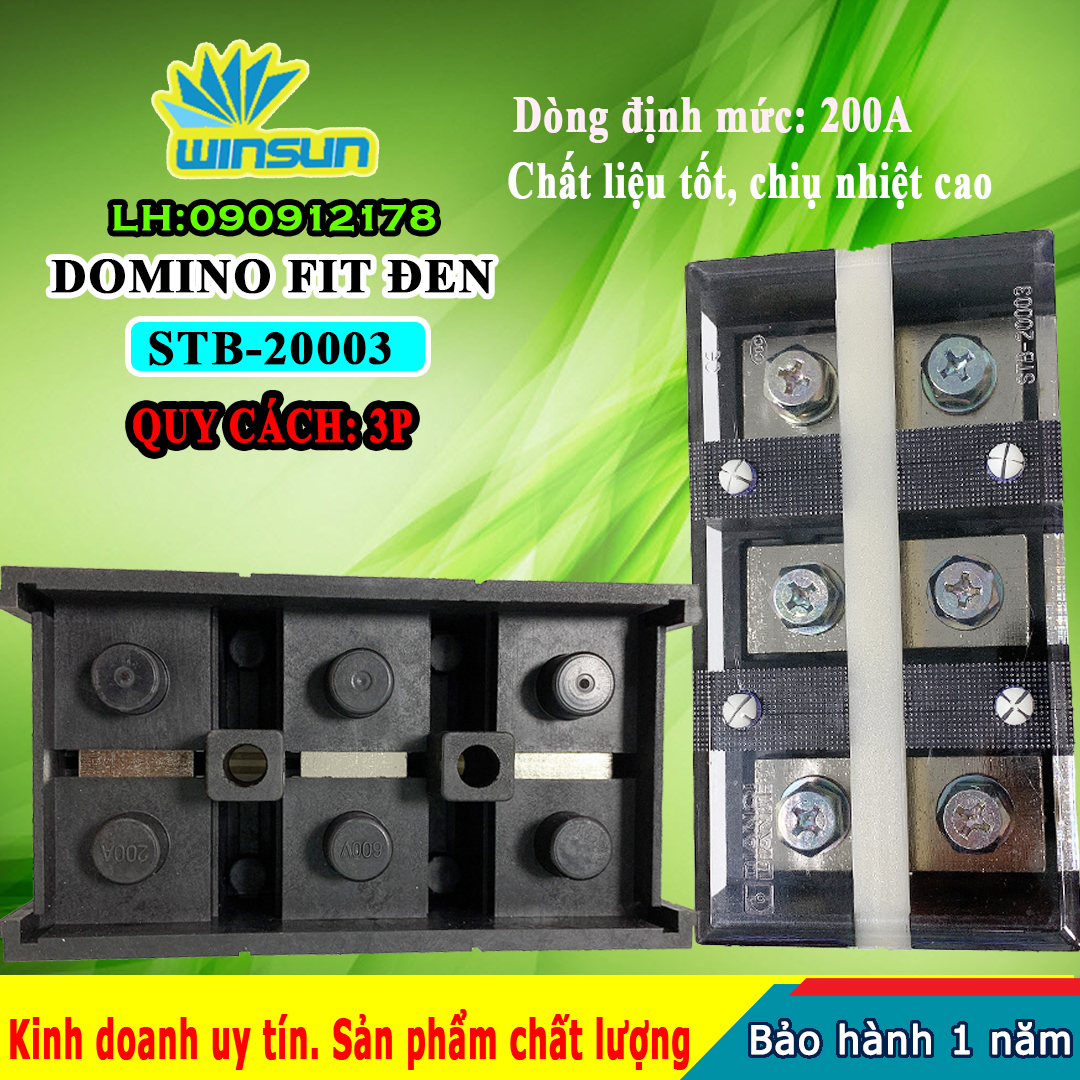 Domino khối fit đen 150A STB-200 Winsun