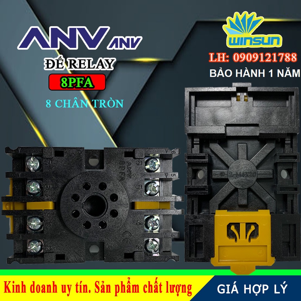 ANV Đế timer relay ANV 8PFA 8 chân tròn Winsun