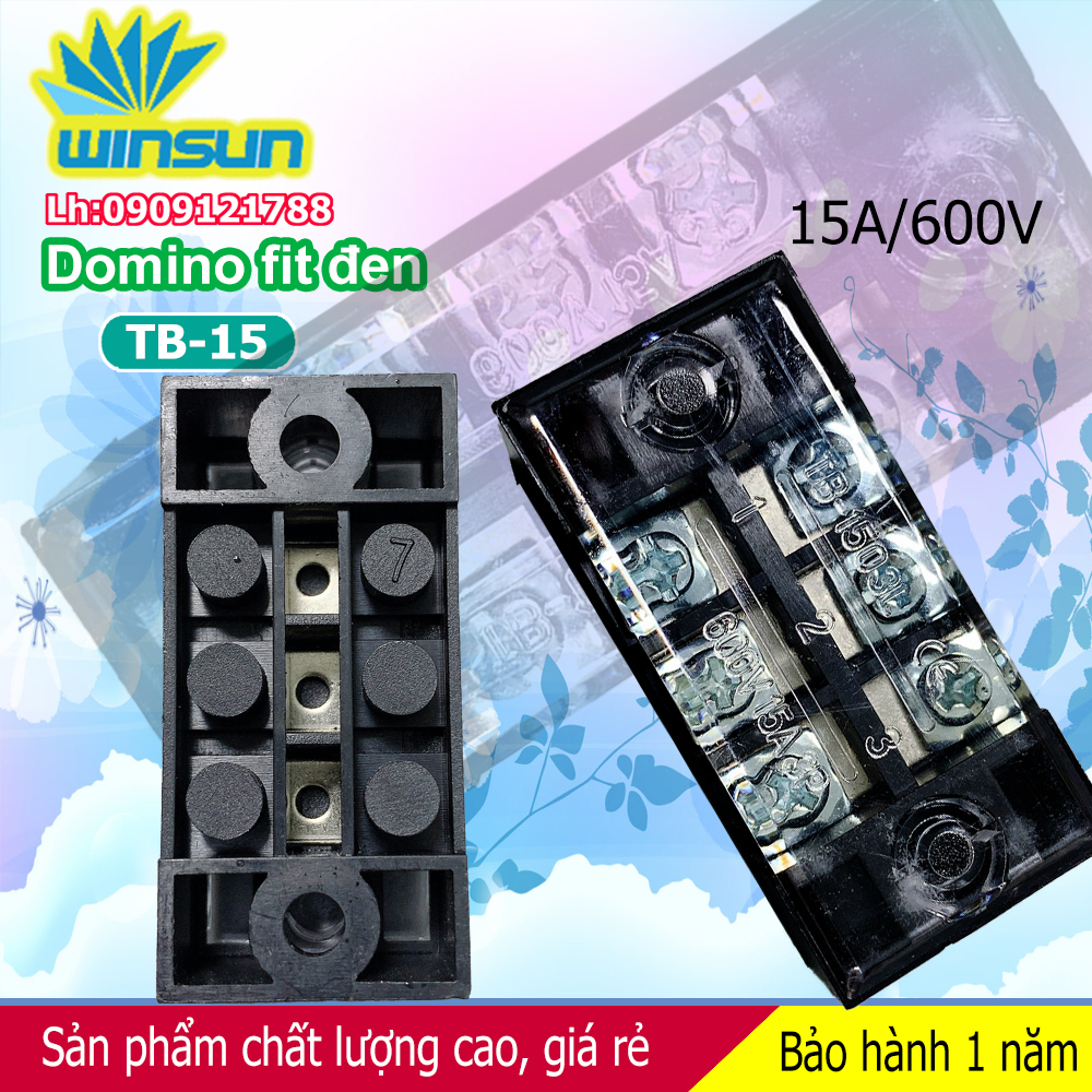 Domino khối fit đen 15A TB-15 Winsun