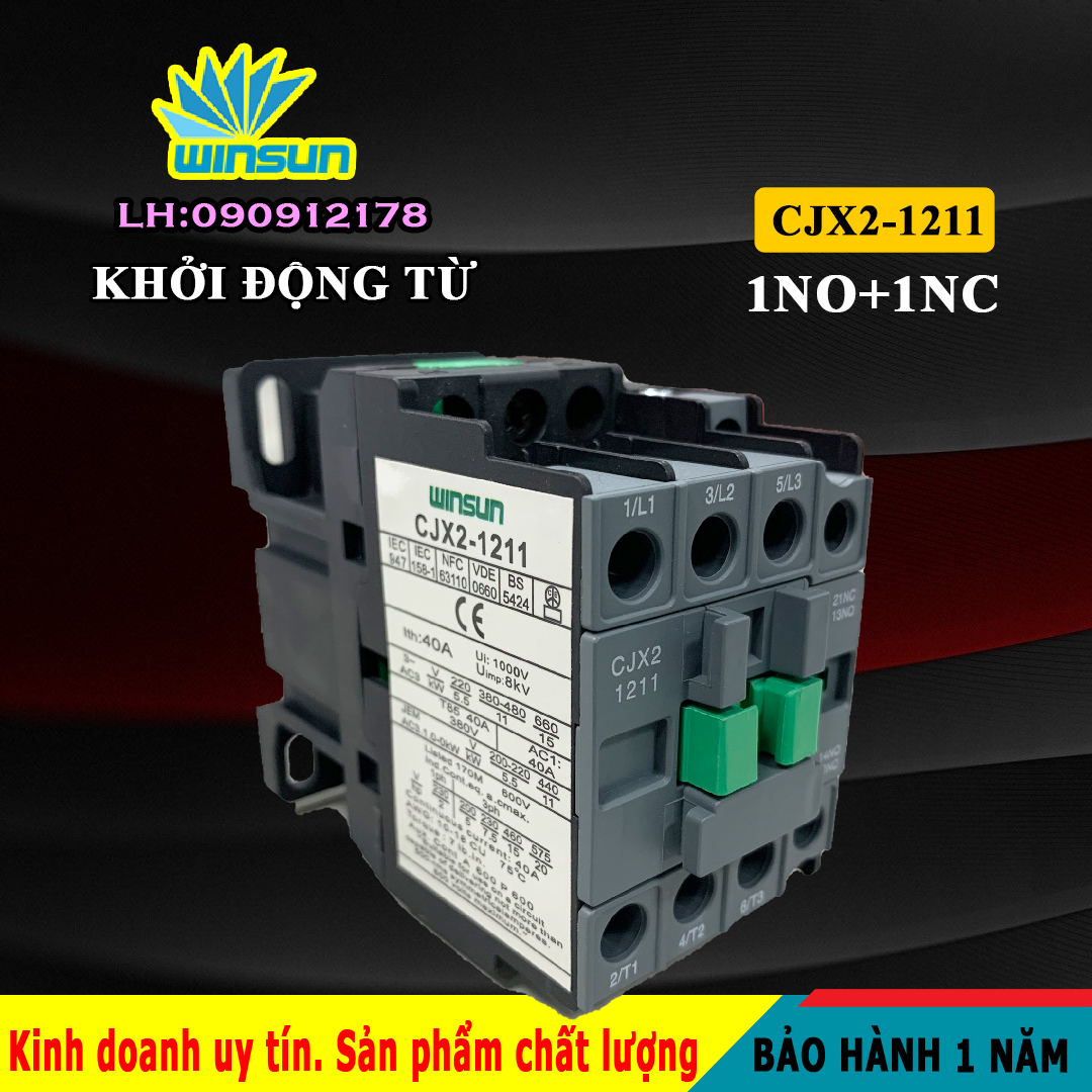 Khởi động từ, contactor CJX2-1211 Winsun