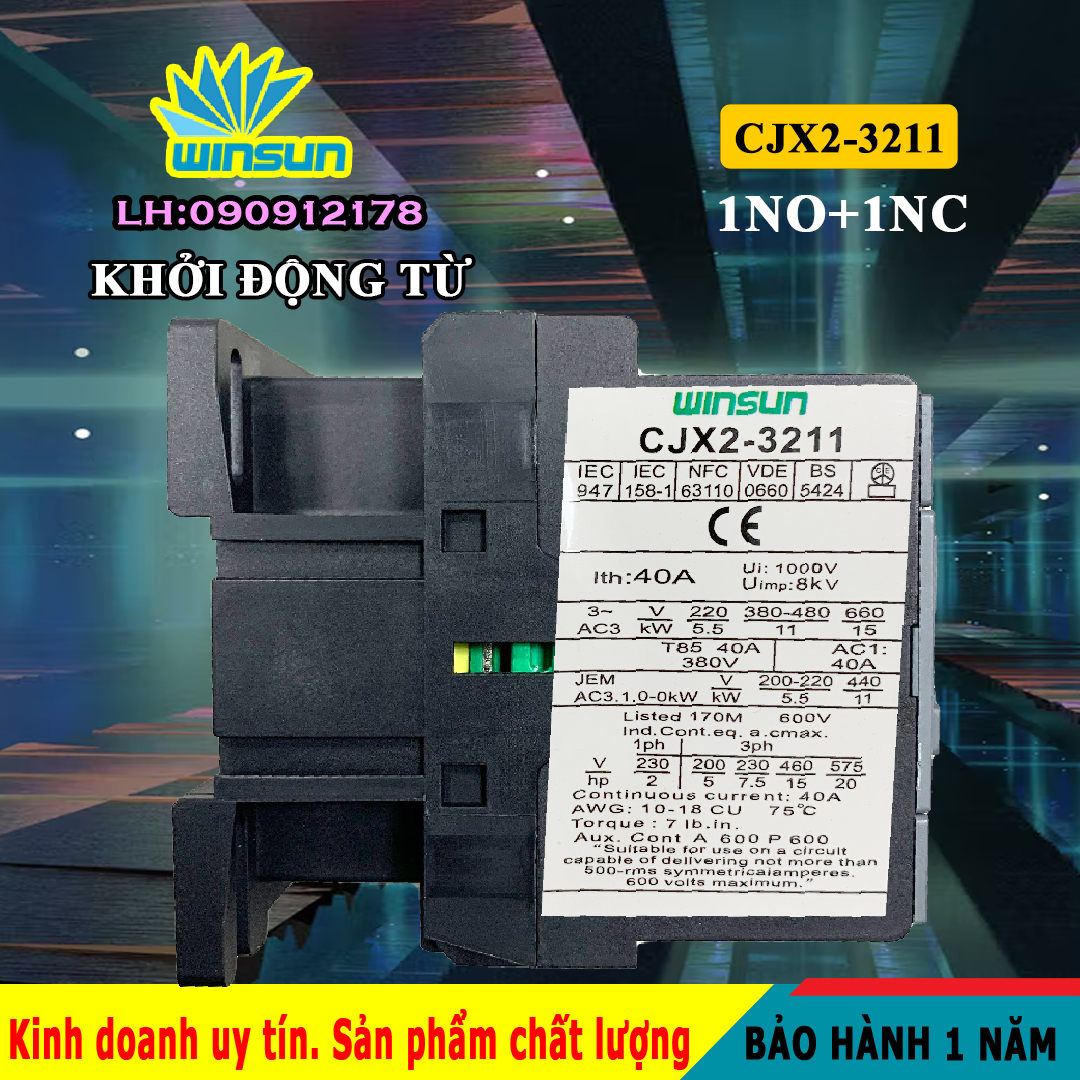 Khởi động từ, contactor CJX2-3211 Winsun