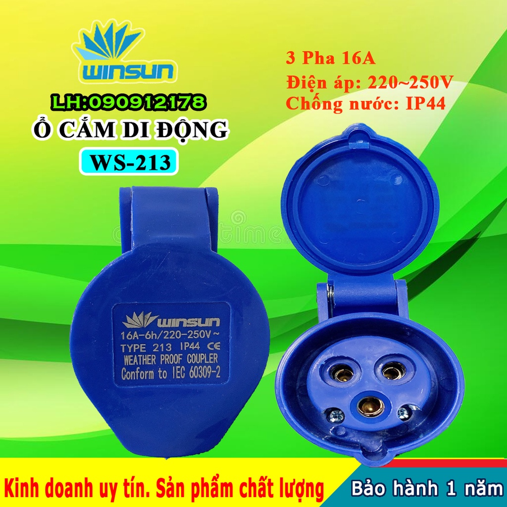 Ổ cắm di động công nghiệp 3 pha 16A, 32A Winsun