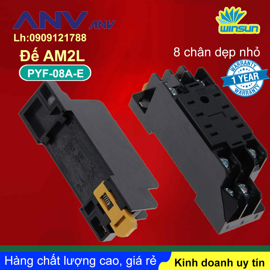 ANV Đế timer relay ANV PYF 08A-E 8 chân dẹp nhỏ Winsun