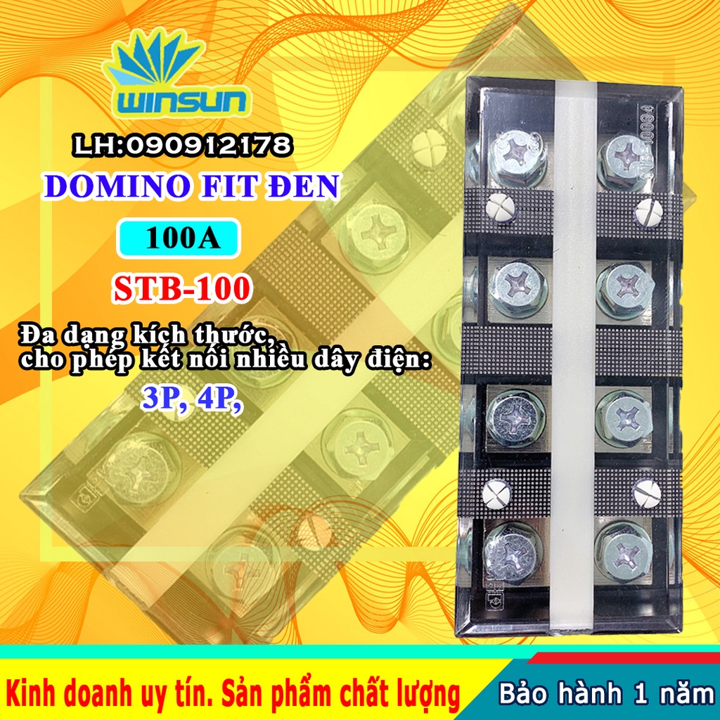 Domino khối fit đen 100A STB-100 Winsun