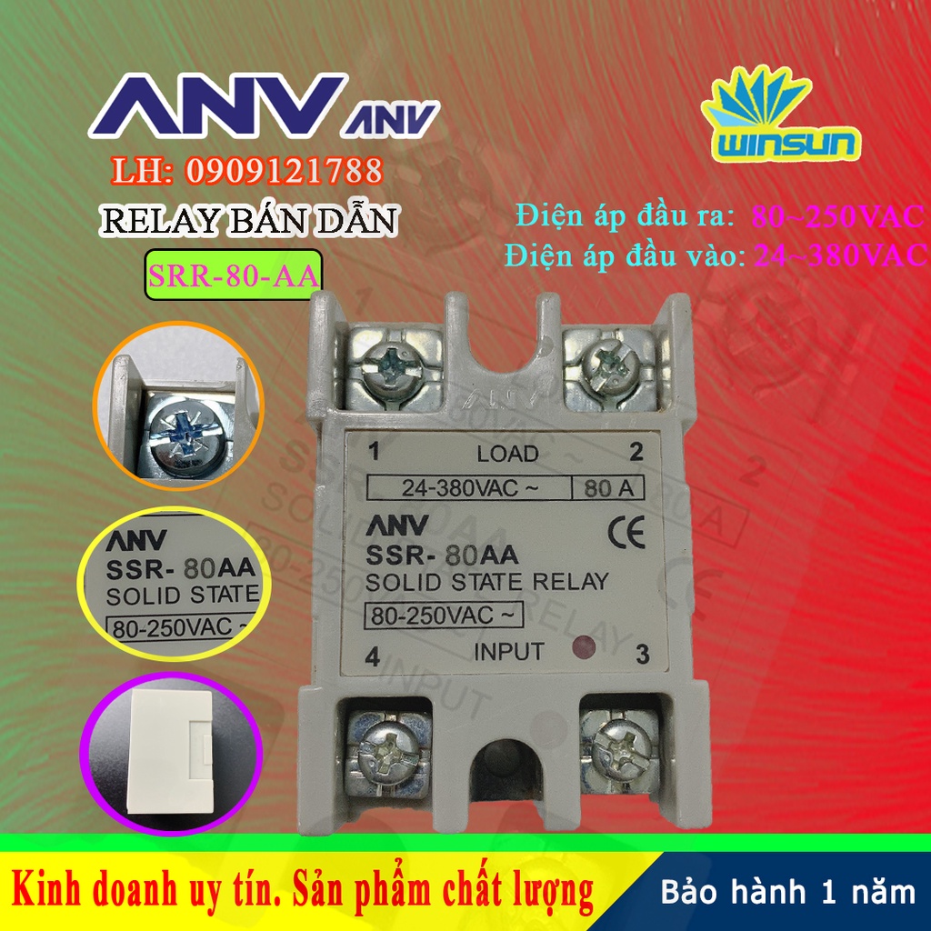 ANV Rơ le bán dẫn ANV SSR-80DA(H), 80-AA Winsun