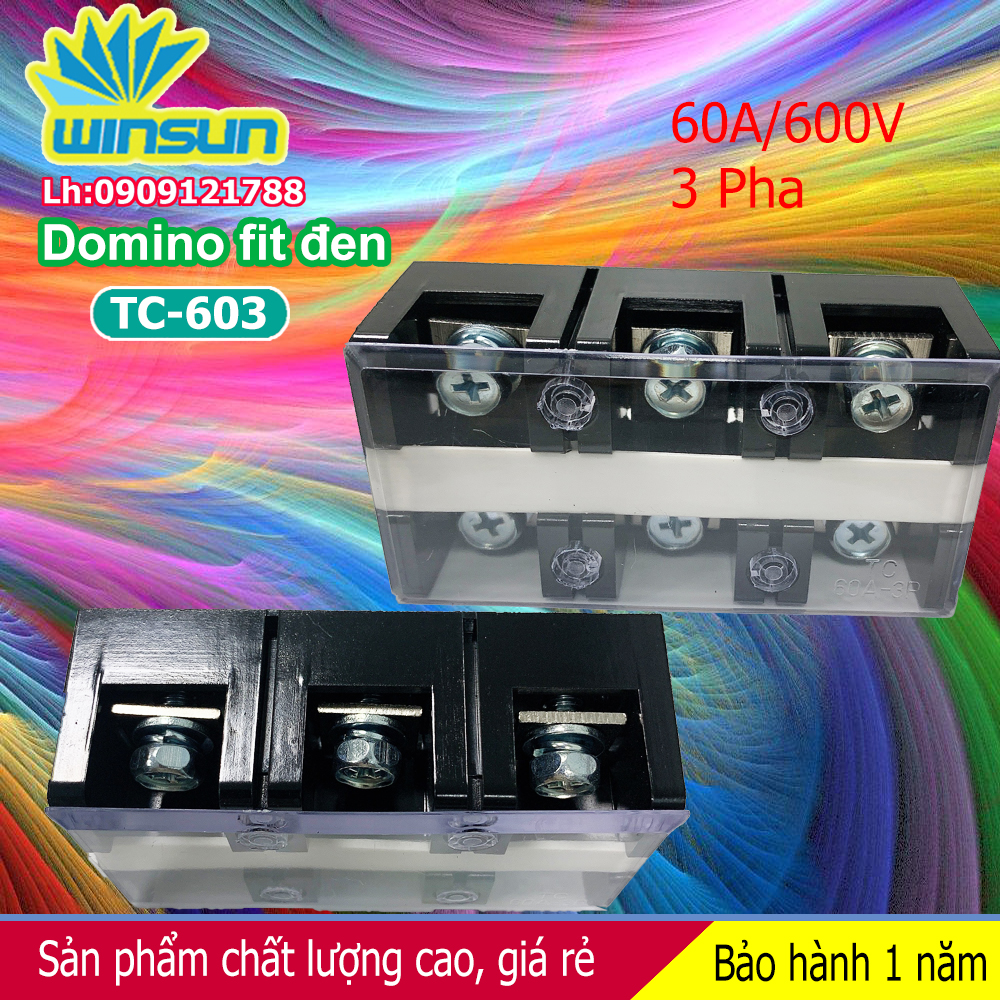 Domino khối fit đen 60A TC-60 Winsun