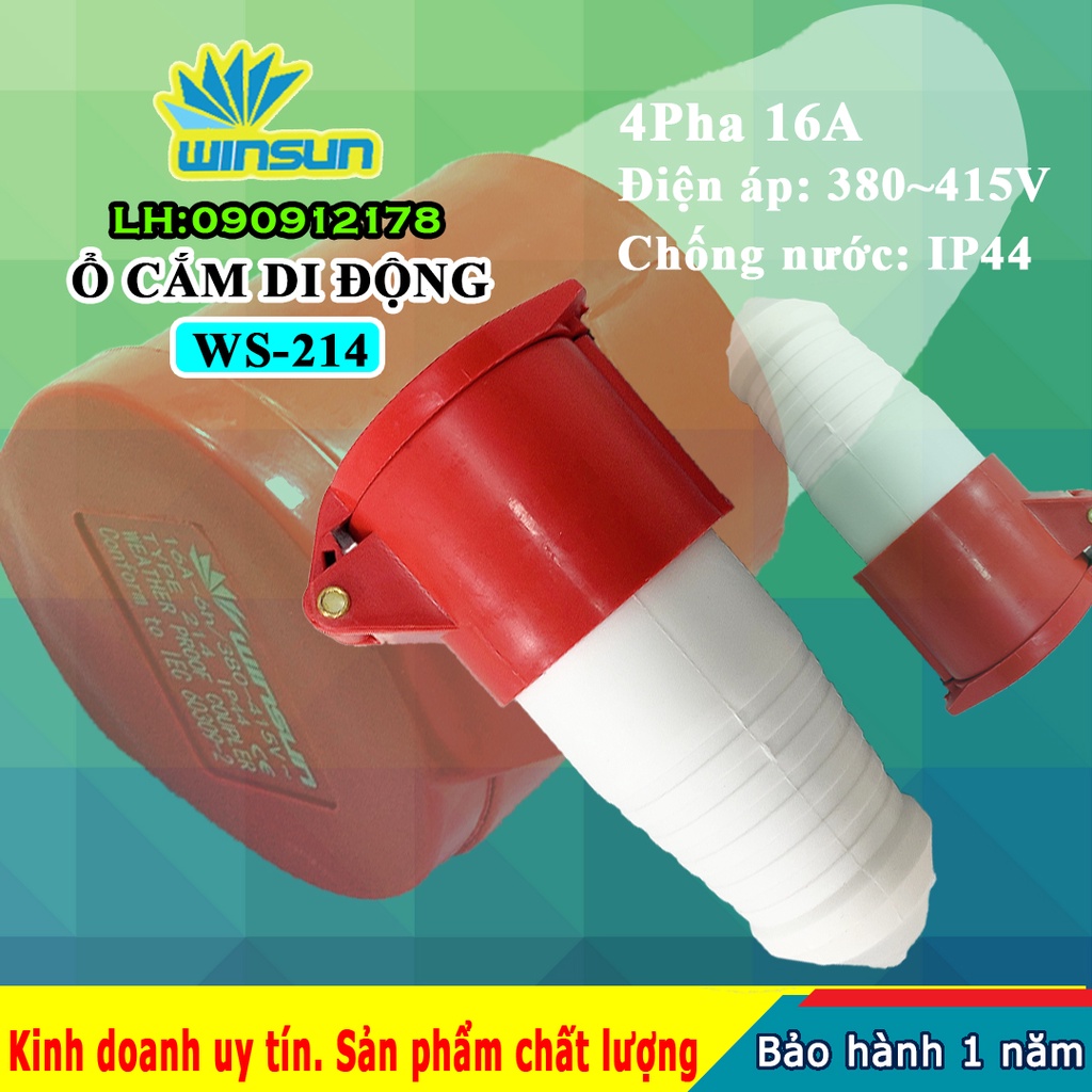 Ổ cắm di động công nghiệp 4 pha 16A, 32A Winsun