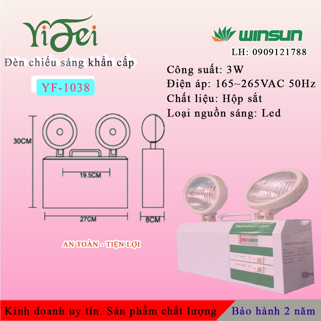 Đèn chiếu sáng khẩn cấp, đèn sự cố YiFei YF-1038 Winsun