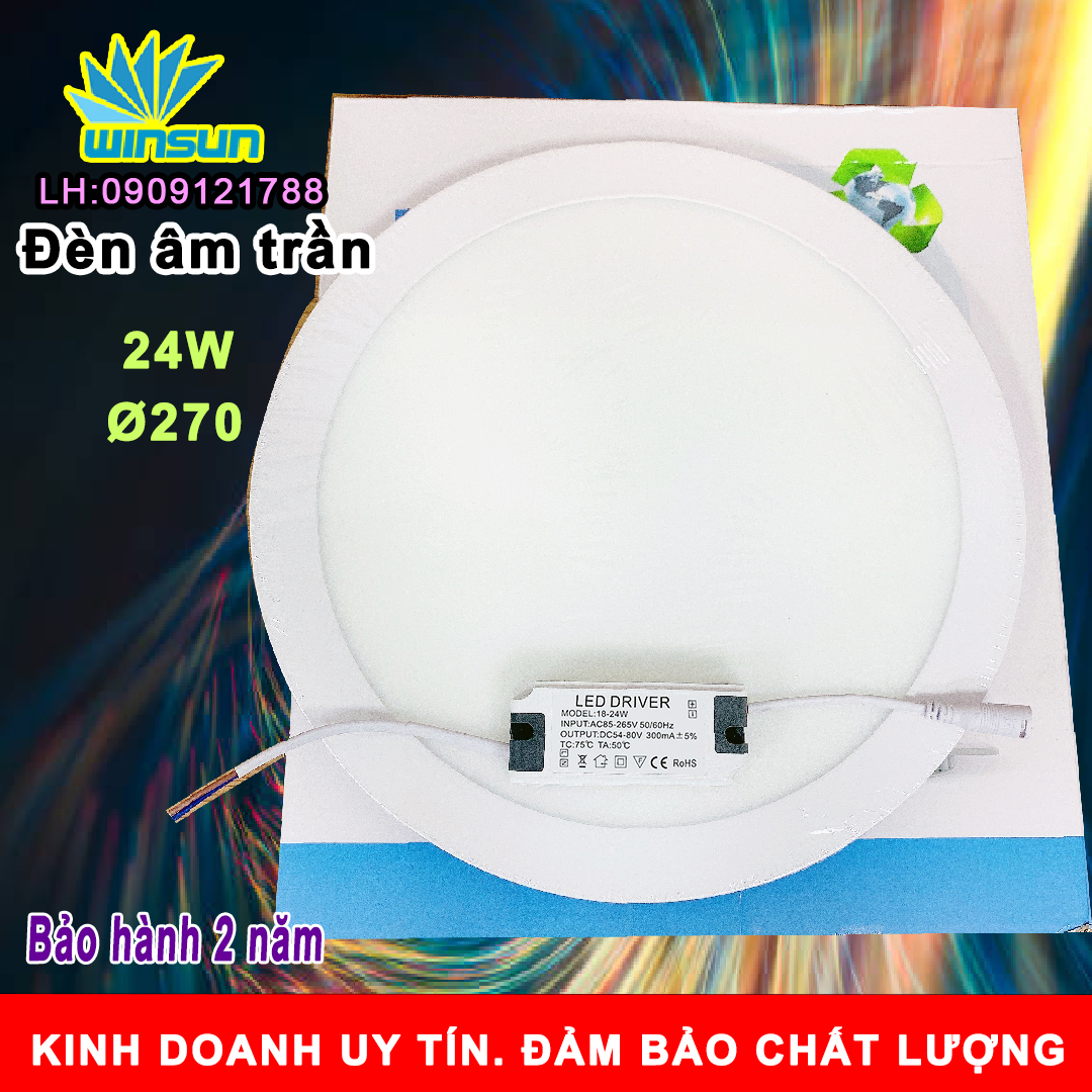 Đèn Led downlight âm trần siêu mỏng 24W 