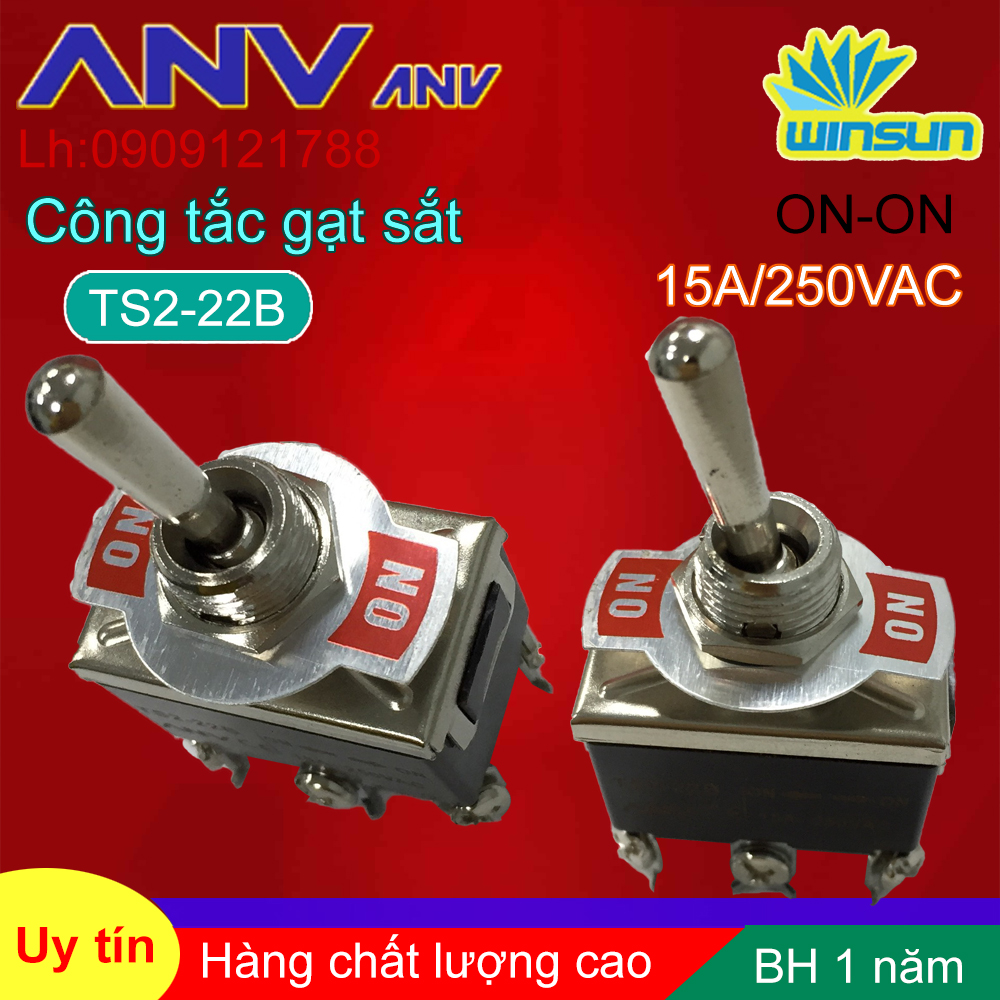 ANV Công tắc gạt sắt ANV ON-ON 6 chân TS2-22B Winsun