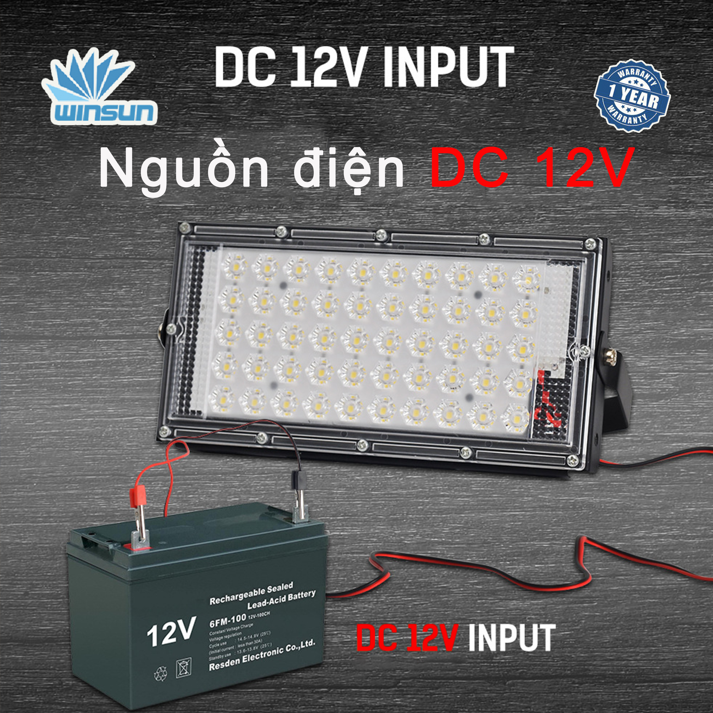 Đèn Pha Led DC 12V 100W