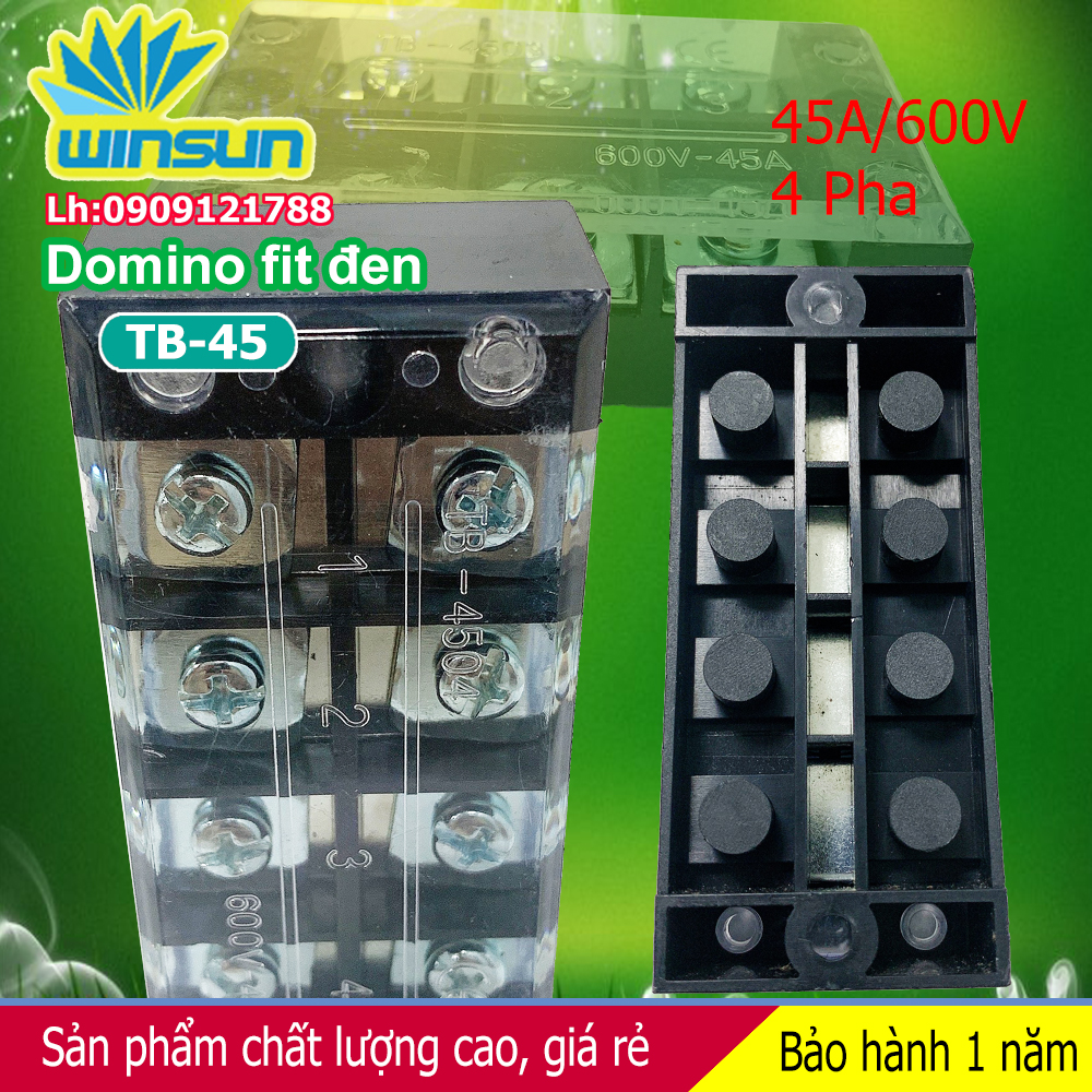 Domino khối fit đen 45A TB-45 Winsun