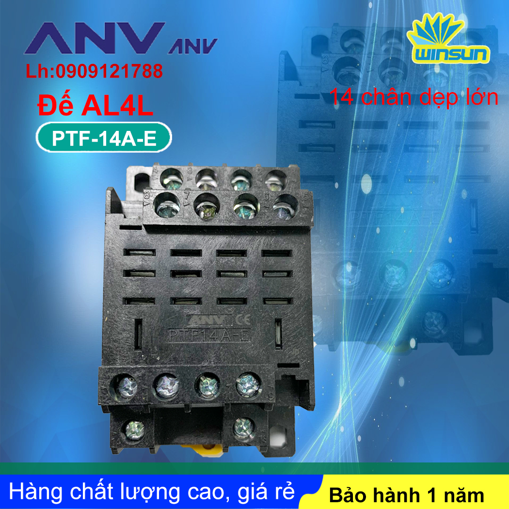 ANV Đế timer relay ANV PTF 14A-E 14 chân dẹp lớn Winsun