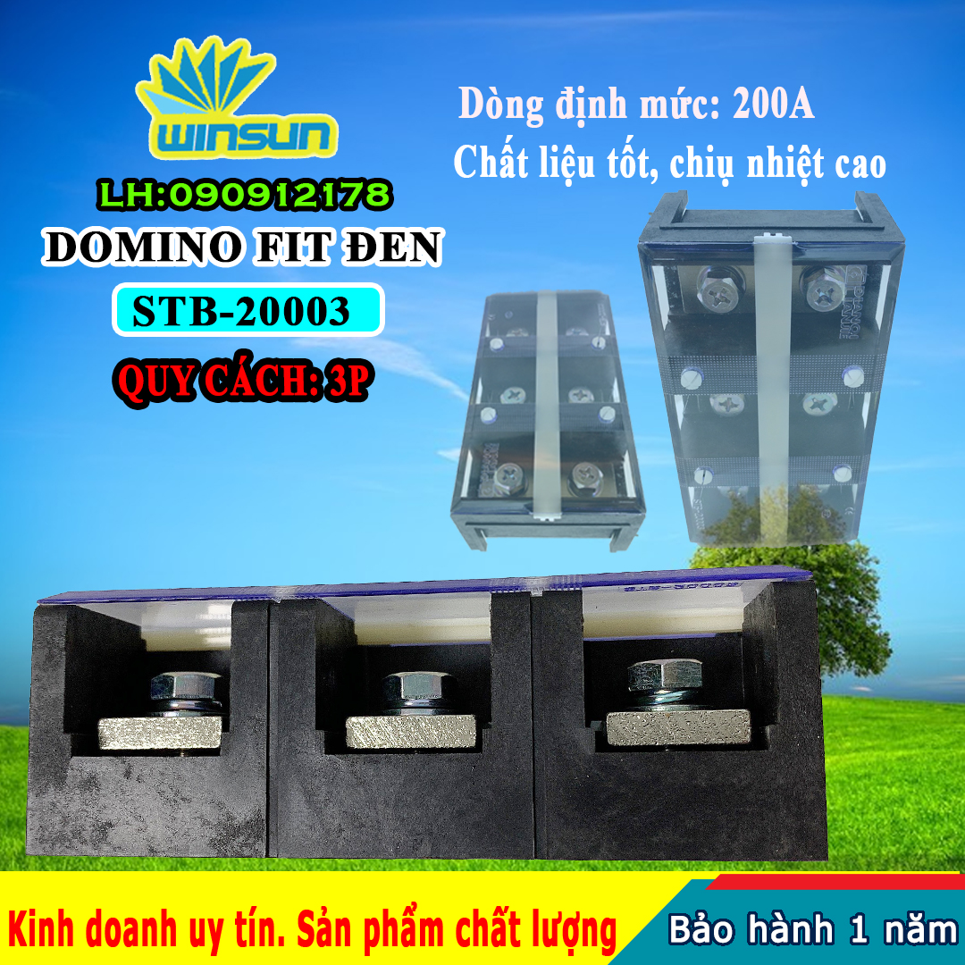 Domino khối fit đen 150A STB-200 Winsun