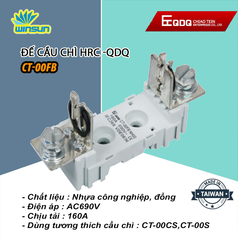 Cầu Chì Sứ Dạng Khối Vuông HRC QDQ 10A~160A