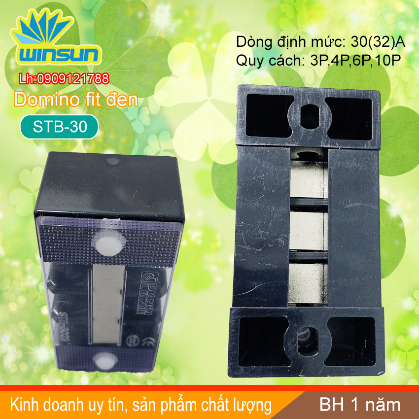 Domino khối fit đen 30A STB-30 Winsun