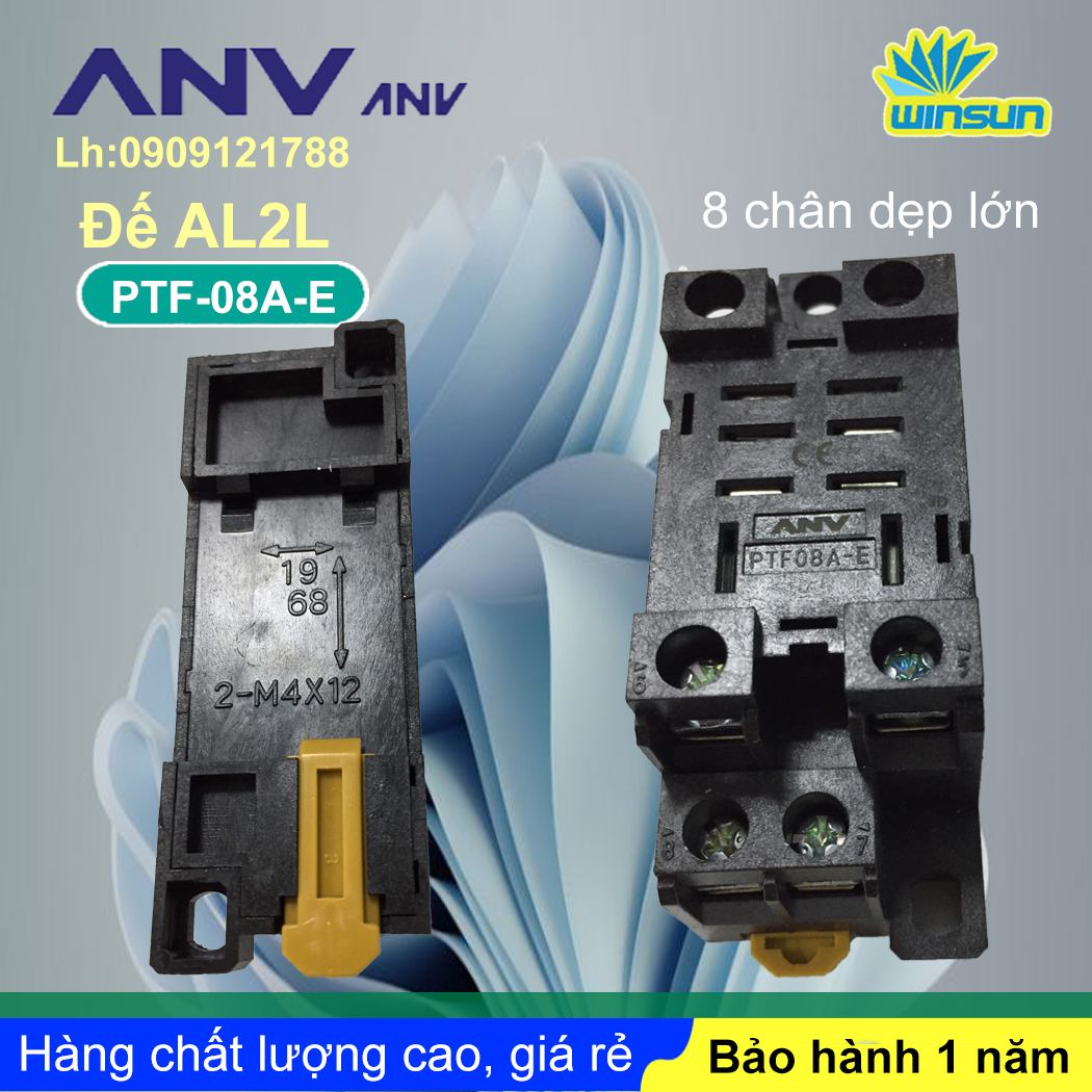 ANV Đế timer relay ANV PTF 08A-E 8 chân dẹp lớn Winsun