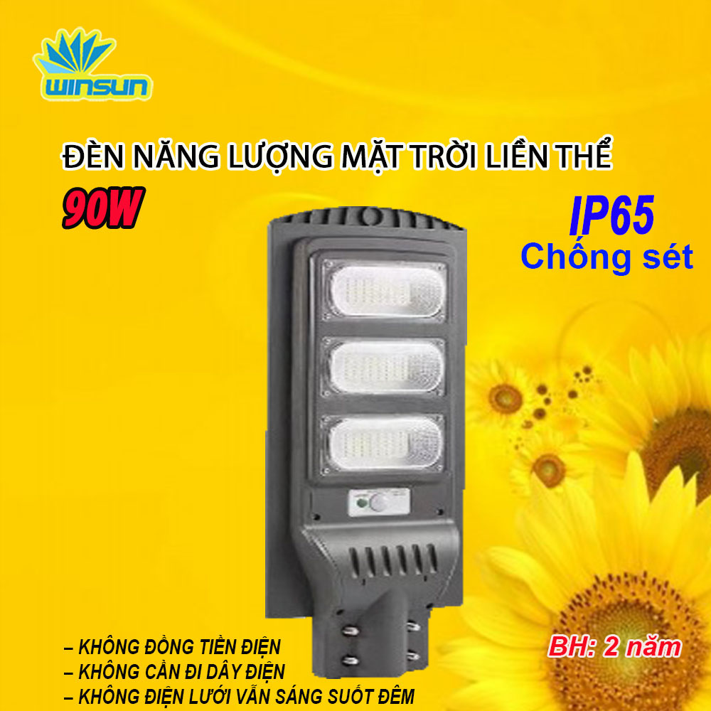 Đèn Năng Lượng Mặt Trời Liền Thể Chống Nước IP 67 90W