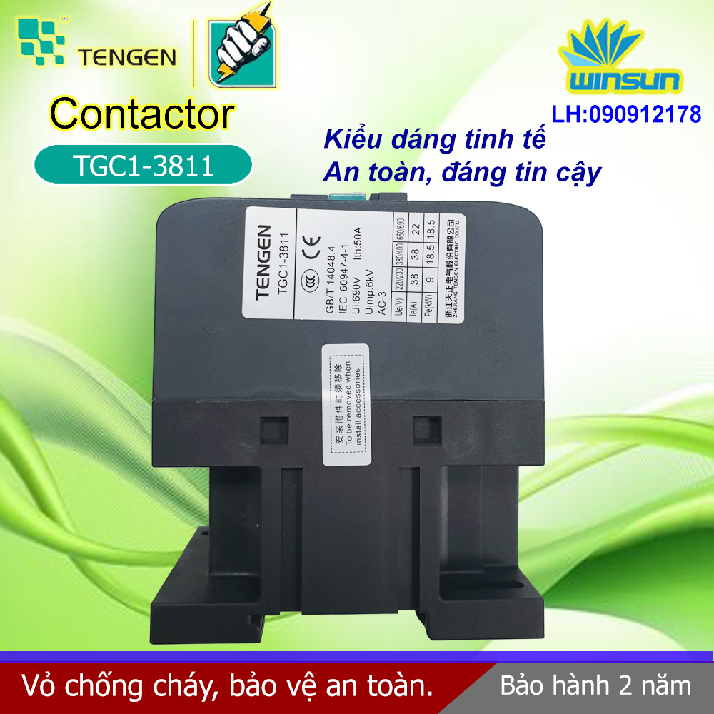 Tengen Khởi động từ Tengen TGC1-3811 38A  Winsun