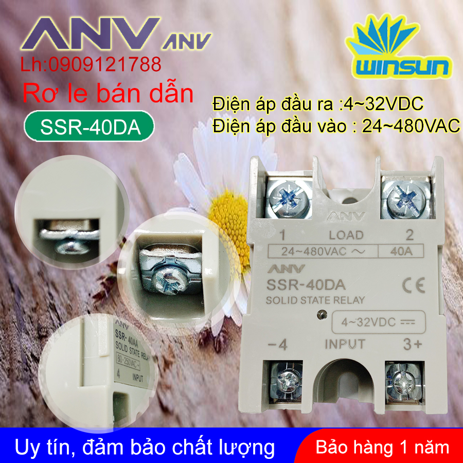 ANV Rơ le bán dẫn ANV SSR-40VA,40DA,40AA,40AA-H Winsun