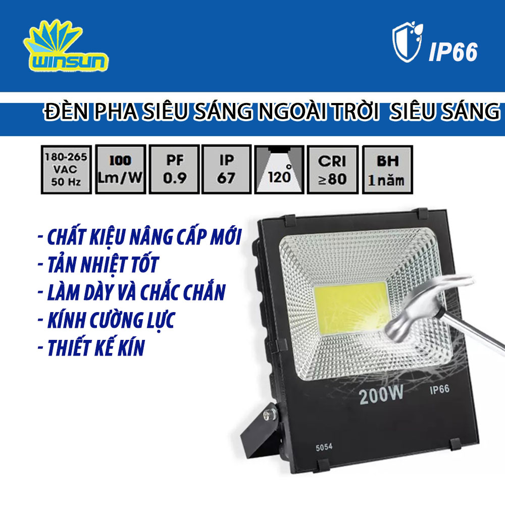 Đèn pha led ngoài trời COB 50w 100w 150w 200w