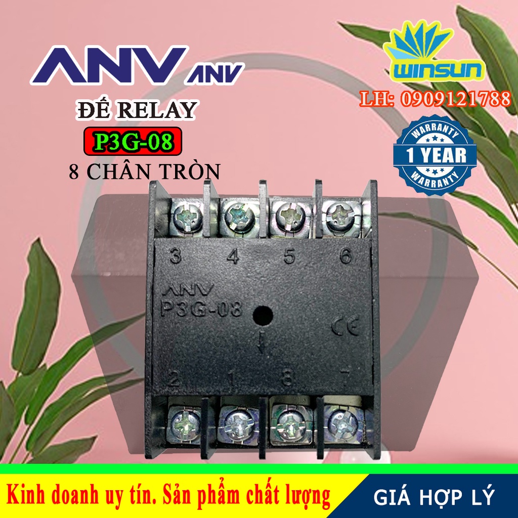 ANV Đế timer relay ANV P3G-08 8 chân tròn Winsun