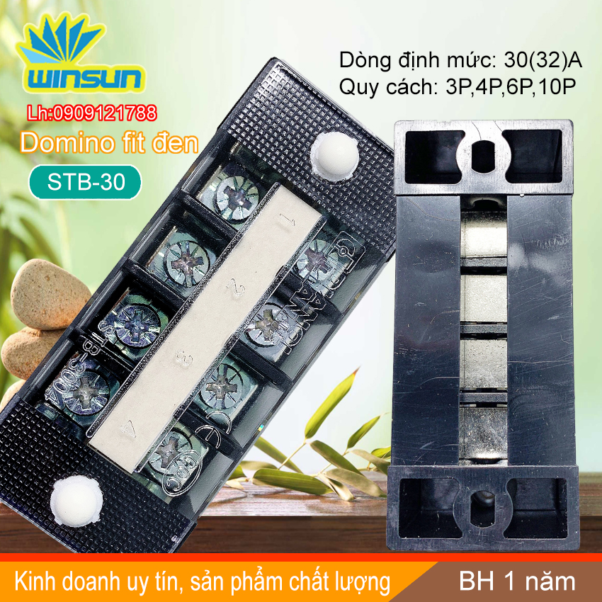 Domino khối fit đen 30A STB-30 Winsun